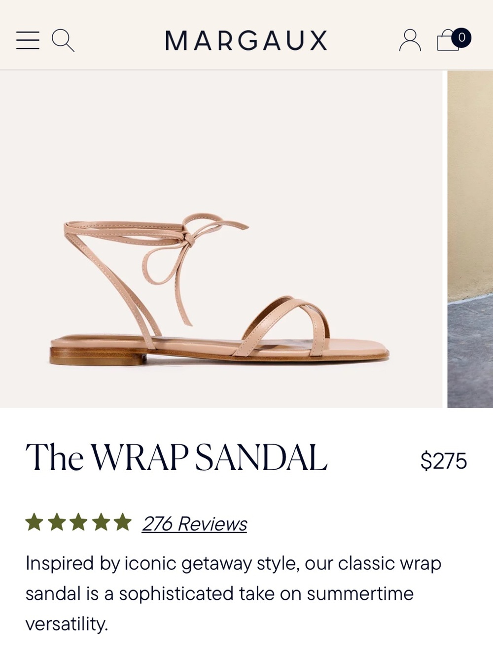NIB Margaux Wrap Sandal in Rose Nappa, 37